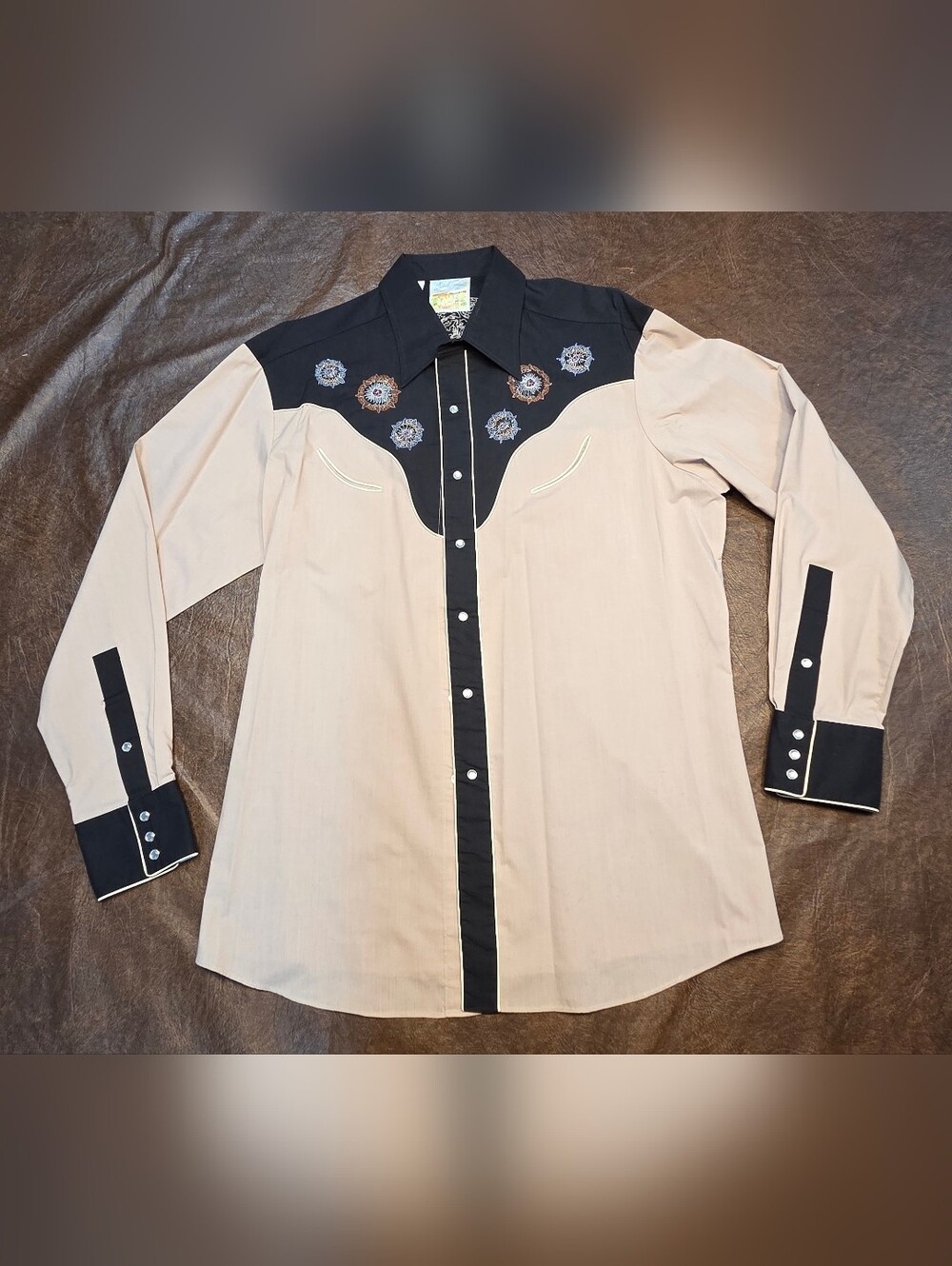 Vintage Men's Western Button Down Long Sleeve Shirt